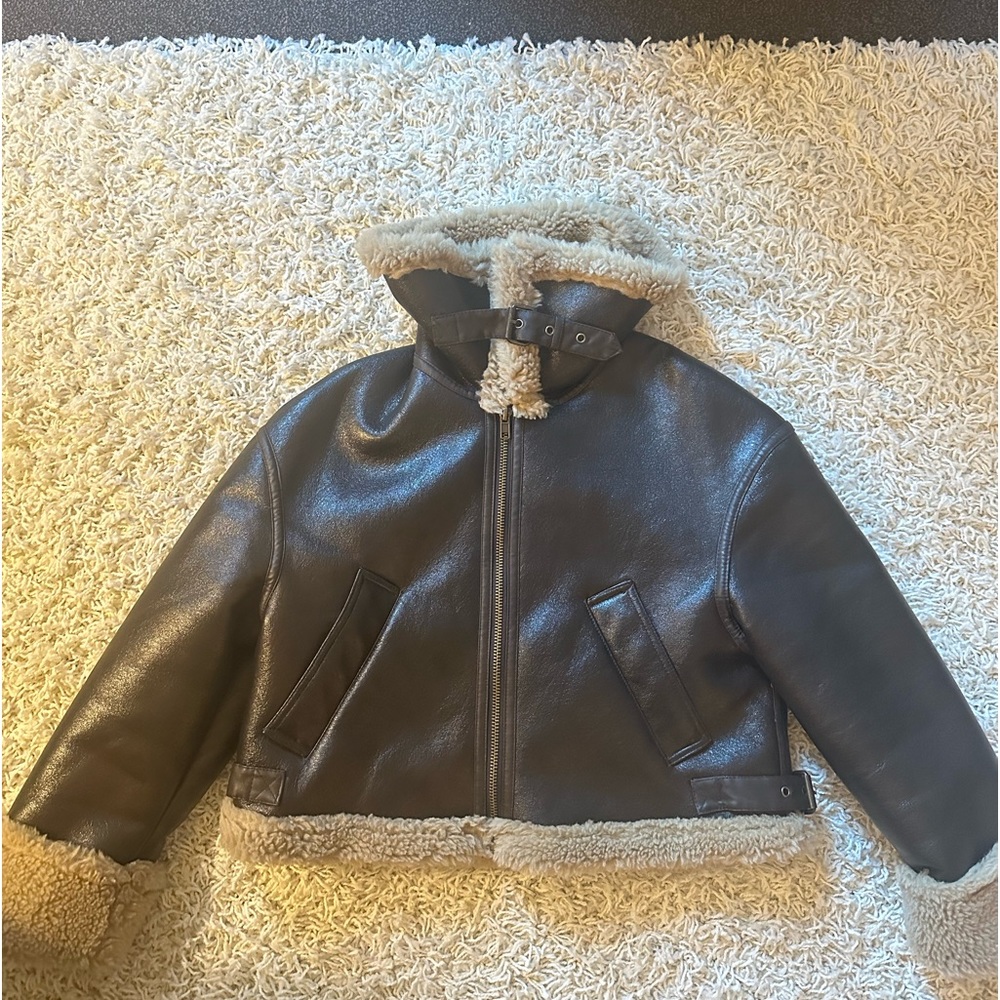 Zara Sherpa Jacket Double Sided